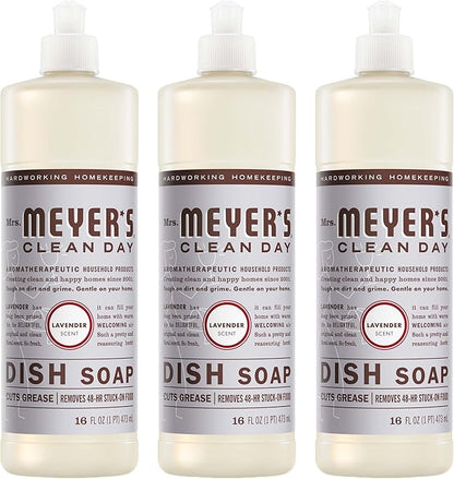 MRS. MEYER'S CLEAN DAY Liquid Dish Soap, Lavender, 16 fl. oz - Pack of 3