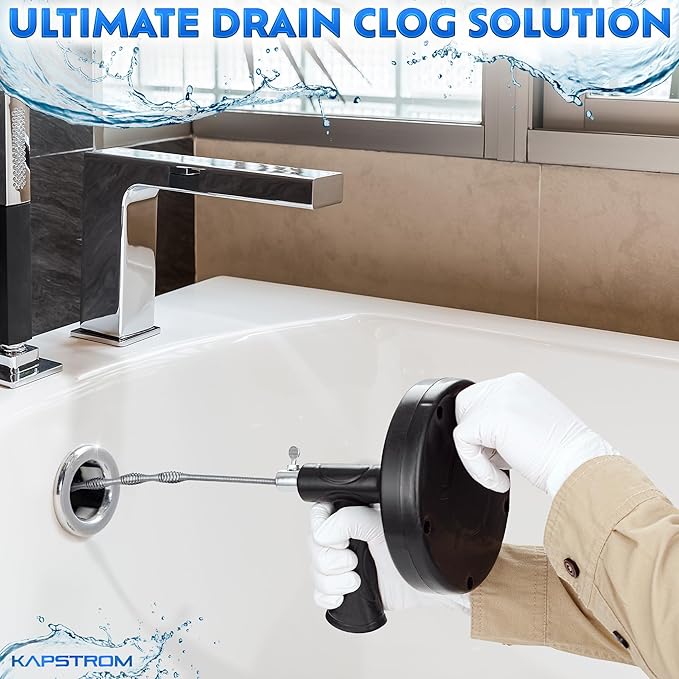 Plumbing Drain Snake (Spiral Diameter 0.5 inch / 1.3 cm), Hair Clog Remover Tool for Toilet, Heavy-Duty Drain Auger for Kitchen & Bathroom Sink, Pipe & Sewer Cleaner for Shower & Bathtub