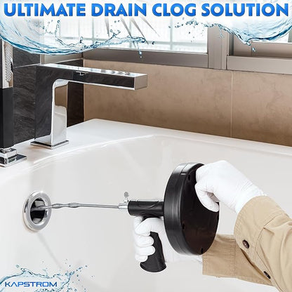 Plumbing Drain Snake (Spiral Diameter 0.5 inch / 1.3 cm), Hair Clog Remover Tool for Toilet, Heavy-Duty Drain Auger for Kitchen & Bathroom Sink, Pipe & Sewer Cleaner for Shower & Bathtub
