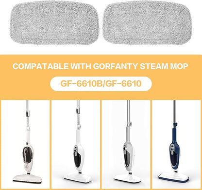 4 Packs Replacement Mop Pads Compatible with GorFanty Steam Mop GF-6610B/GF-6610/ Neugo NE033 NE033M/ Mxnsewr Steam Mop, Washable, Reusable Microfiber Steam Mop Cloth