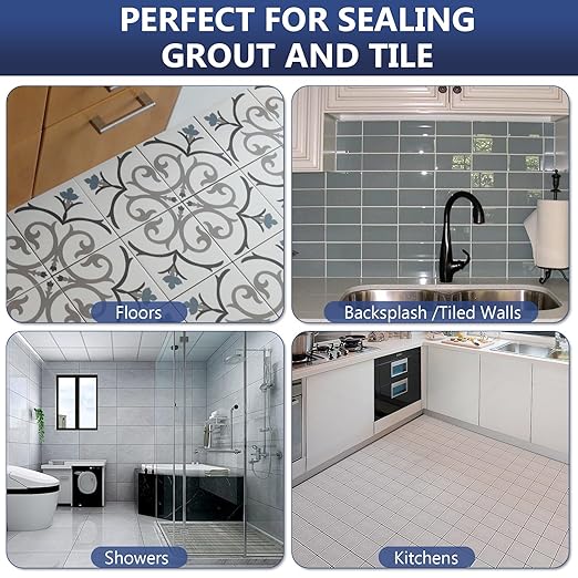 Grout Sealer,35 OZ Long LastingGrout Sealer for Shower, Floor, Kitchen - Waterproof Clear Grout Sealant for Stone, Bathroom, Marble