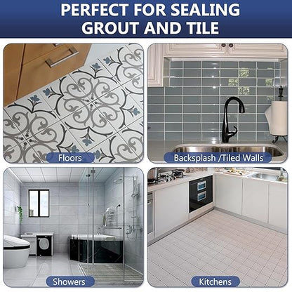 Grout Sealer,35 OZ Long LastingGrout Sealer for Shower, Floor, Kitchen - Waterproof Clear Grout Sealant for Stone, Bathroom, Marble