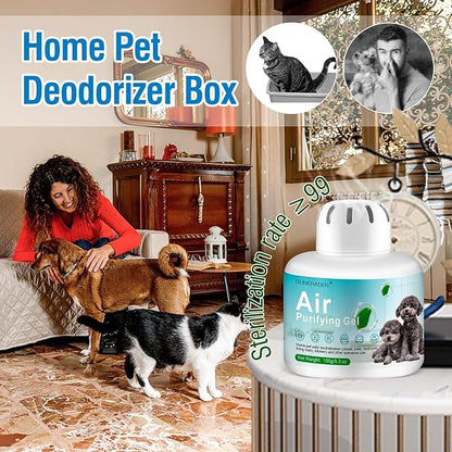 Eco-Friendly Odor Absorber Box for Pets,Pet Odor Eliminator Gel, | 5.3 oz,90-Day Long Lasting | Plant-Based, Safe Around Cats & Dogs | Continuous Air Freshener for Home