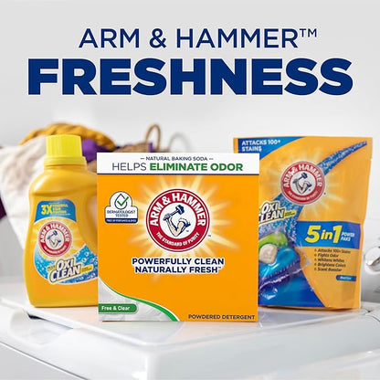 ARM & HAMMER Powder Laundry Detergent, Free of Perfume and Dyes, 100 Loads
