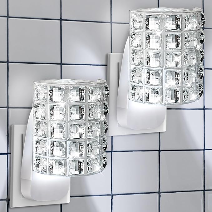 Hohean Wall Fragrance Plug in with Night Light, Compatible with Bath & Body Works WallFlower Fragrance, Wall Plug Fragrances Oil Diffuse with Nightlight for Home, Office(2 Pack,Square)