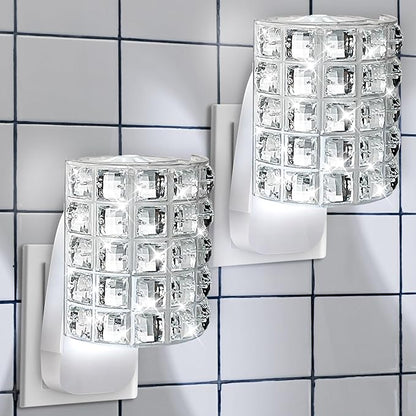 Hohean Wall Fragrance Plug in with Night Light, Compatible with Bath & Body Works WallFlower Fragrance, Wall Plug Fragrances Oil Diffuse with Nightlight for Home, Office(2 Pack,Square)