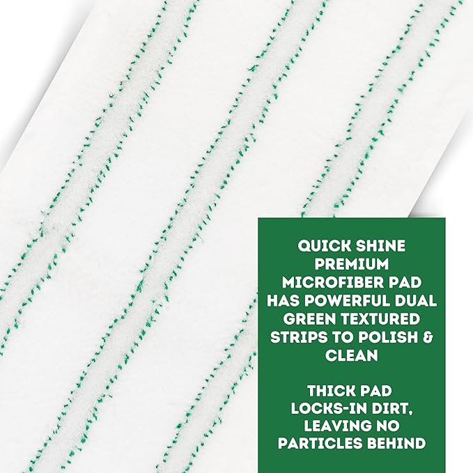 Quick Shine Hardwood Floor Clean + Polish Mop Kit w/ 3 Reusable Pads & 1-16 oz. Floor Luster w/Plant-Derived Carnauba | Use Wet + Dry | Safer Choice pH Neutral Ready to Use Formula