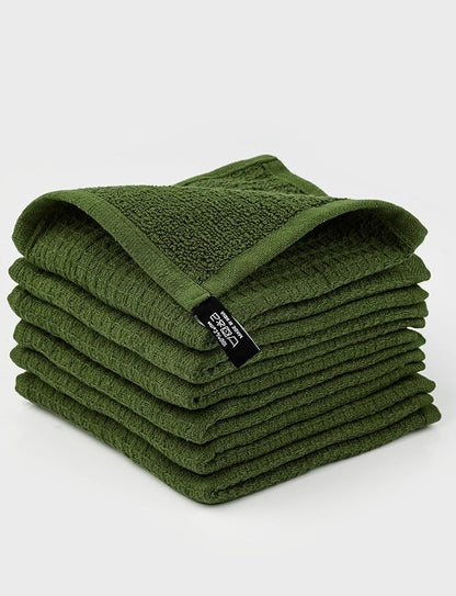 100% Cotton One Side Waffle One Side Terry Kitchen Dish Cloths, Ultra Super Absorbent Quick Drying Dish Towels, 12x12 Inches, 6-Pack, Mint Green