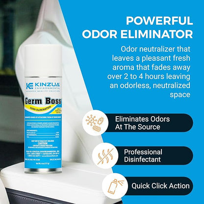 Kinzua Environmental Germ Boss Strong Odor Eliminator, Fast-Acting Cleaning & Deodorizing Fogger, Mold Bomb Fogger for Smell Control with Fresh Scent, Covers Up to 1,000 cu ft, 6 oz