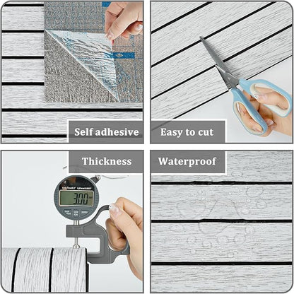 White/Grey 3D Wood Slat Panels for Walls Peel and Stick PVC Slat Wall Paneling Soundproof Self Adhesive Faux Wooden Slatted Panel for Wall Decor Interior Living Room Bedroom 118"x 11.8"
