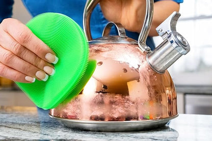 Multi-Use Silicone Cleaning Sponges Set - 6 Pack Mildew-Free Dishwashing Scrubbers | Non-Abrasive, Hangable, and Versatile Kitchen & Household Cleaning Tools