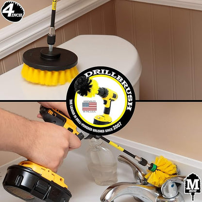 Bathroom Accessories - Cleaning Supplies - Drill Brush - Grout Cleaner - Shower Cleaner - Scrub Brush for Shower - Tile Cleaning Brush - Bathroom Cleaning Tools - Drill Brush Attachment Set - Bathtub
