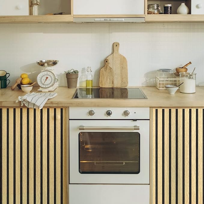 myforHD Wallpaper Peel and Stick Wood Grating Stripe Self-Adhesive Wallpaper Faux Wood Contact Paper Wood Slats Self Adhesive Wall Paper PVC Vinyl Film Removable Waterproof (Wood A, 17.3" x 236")