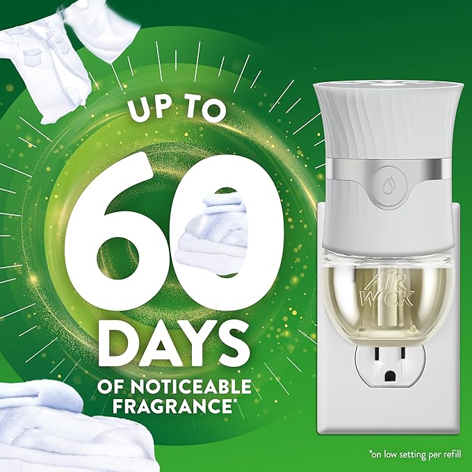 Air Wick Plug in Scented Oil Refill, 7 ct, Fresh Linen, Air Freshener, Essential Oils