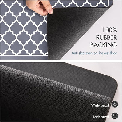 Drying Mat for Kitchen Countertops, Coffee Mat Hide Stain Rubber Backed Absorbent Dish Drying Mat