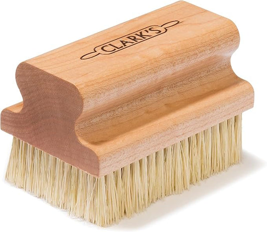 CLARK'S Cutting Board Scrub Brush - for Applying Food Grade Mineral Oil - Food Safe Wood Stain - Ideal for Wooden Butcher Blocks - Bamboo - Cast Iron - Countertops - Maple Construction - Food Safe