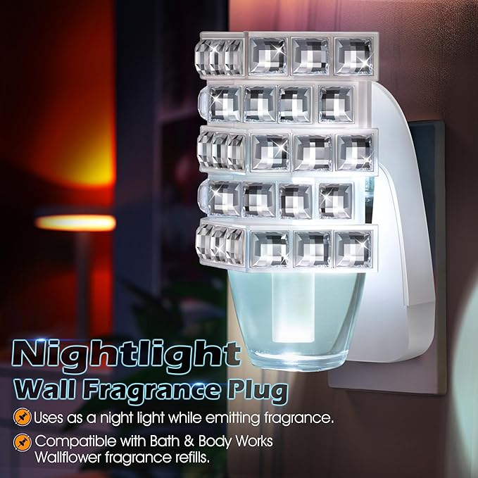 Hohean Wall Fragrance Plug in with Night Light, Compatible with Bath & Body Works WallFlower Fragrance, Wall Plug Fragrances Oil Diffuse with Nightlight for Home, Office(1 Pack,Irregular)