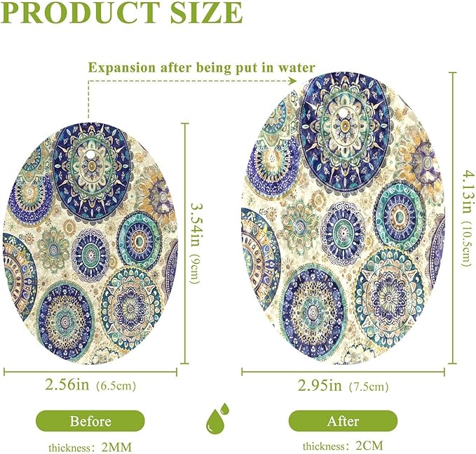 Mandala Kitchen Scrub Sponges, Pop-up Kitchen Cleaning Sponges Reusable Dish Washing Sponges for Bathroom Household Cleaning 3 Pack - Non Scratch Scrubber