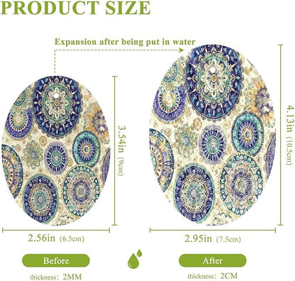 Mandala Kitchen Scrub Sponges, Pop-up Kitchen Cleaning Sponges Reusable Dish Washing Sponges for Bathroom Household Cleaning 3 Pack - Non Scratch Scrubber