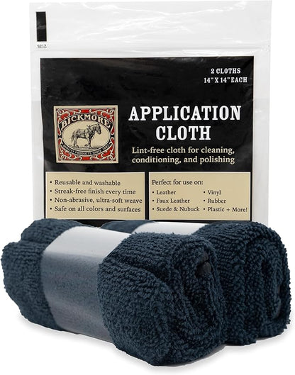 Bickmore 2-Pack Lint-Free Application Cloth for Leather Cleaner, Conditioner, and Polish | Scratch-Free Microfiber Towel for Smooth Application of Leather Care Products