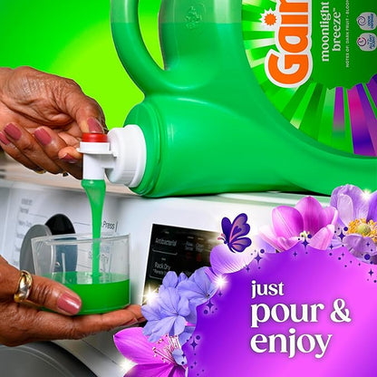 Gain Liquid Laundry Detergent, Moonlight Breeze Scent, 177 fl oz, Freshness + Odor Fighting, High Efficiency Washing Machine Liquid Cleaning Soap, 134 loads (Packaging May Vary)