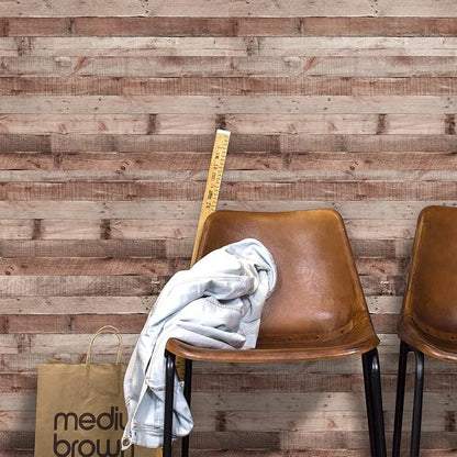 Yun-aeon Natural Wood-Cinnamon Wood Contact Paper Peel and Stick Wallpaper 17.3"x 236"Self Adhesive Removable Vintage Faux Wood Wall Paper Plank Shelf Home Decoration Kitchen Counter Cover Use