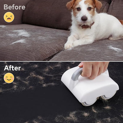 NiHome Dual Lint Remover Roller & 4 Refills, Strong Adhesive for Pet Hair, Dust, Lint Removal on Clothes, Furniture, Bedding, Curtains, Car Seats, 90 Sheets/Roll, Easy Tear & Replace for Travel, Home