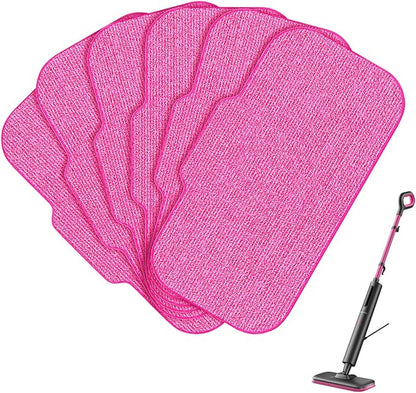 Schenley 6-Pack Microfiber Pads for Steam Mop Cleaner, Washable and Reusable Replacement Mop Pads, Accessories Compatible with Schenley Steam Mop SLFCSM054