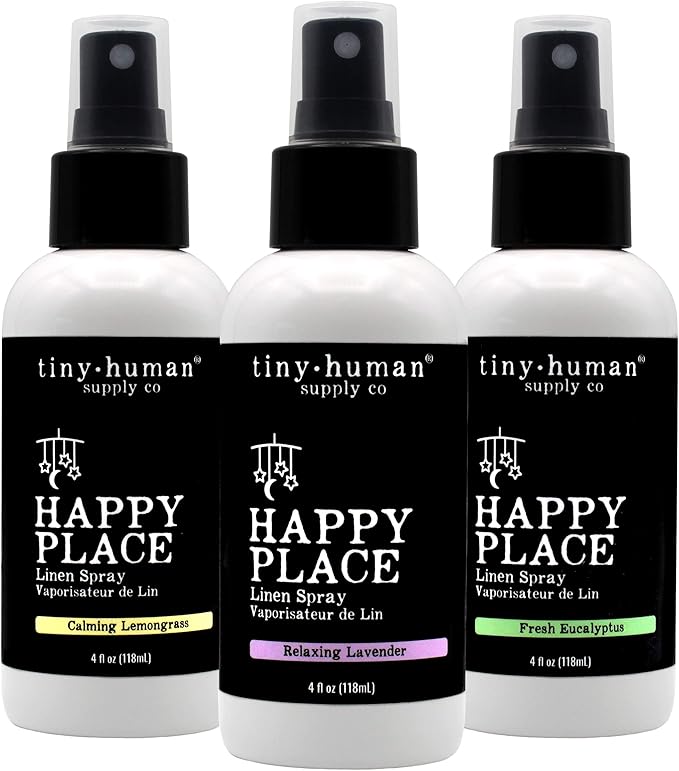 Happy Place Linen Spray, Dreamy Lavender, 4oz, Instantly Freshens and Renews Fabric, Carseats, Strollers and more
