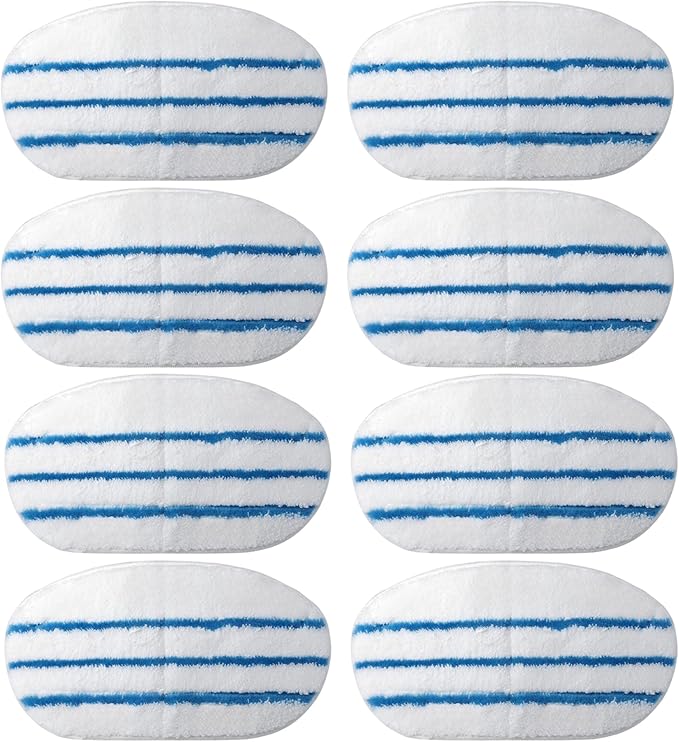 8 Pack Steam Mop Pads for PurSteam ThermaPro 10-in-1 Steam Mop Washable Reusable Pads by Flammi