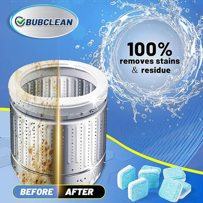 24 pack Washing Machine Cleaner Descaler, Deep Cleaning Tablets for Front Loader, Top Load & HE Washer, Septic Safe Odor & Water Buildup Removal, Clean Drum & Laundry Tub Seal