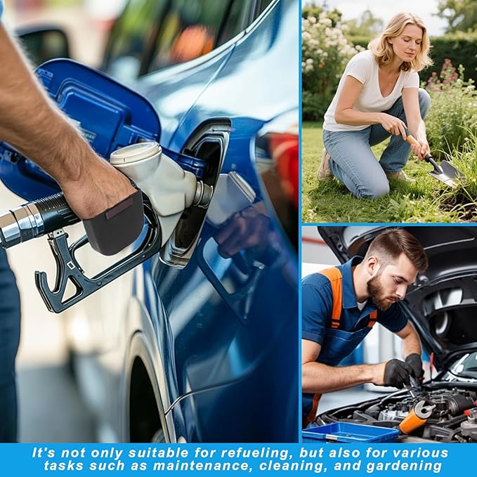 2 Pcs Gas Pump Glove,Gas Gloves For Gasoline,Safe Silicone,Pump Pal For Gas,Fuel Gloves,Protect Hands From Filthy,Reusable Glove Magnetic Durable And Universal（Black&blue）