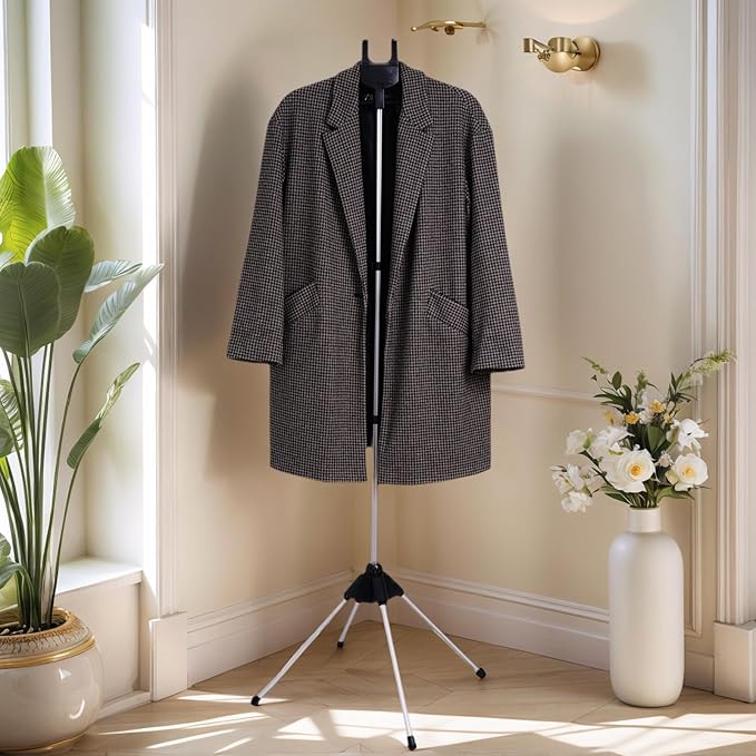Clothes Steamer Stand Hanger with Steamer Ironing Gloves for Steaming Clothes, Handheld Garment Steamer Rack with Flexible Anti Steam Mitt