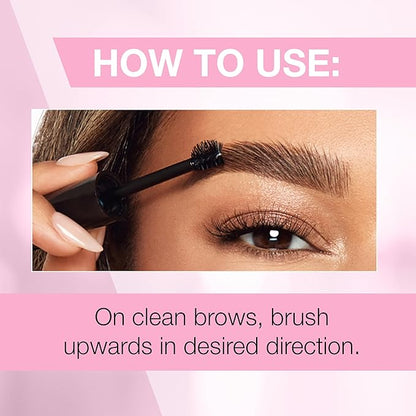 Ardell Brow Glue Medium Brown with Styling Brush – Tinted Eyebrow Gel for Lamination Lift, All-Day Extreme Hold Brow Gel for Defined Brows, 0.35 oz
