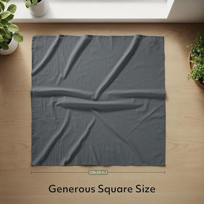 Utopia Kitchen Light Grey Flour Sack Towels [12 Pack - 28 x 28 Inch] 100% Cotton Tea Towels for Cleaning & Drying - Highly Absorbent Kitchen Dish Cloth