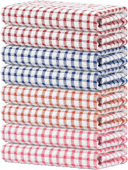 Nialnant 8 Pack Kitchen Towels, Dish Towels for Kitchen, 100% Cotton Dish Cloths for Washing Dishes, Quick Drying Reusable Cleaning Rag - 25 x 16 in