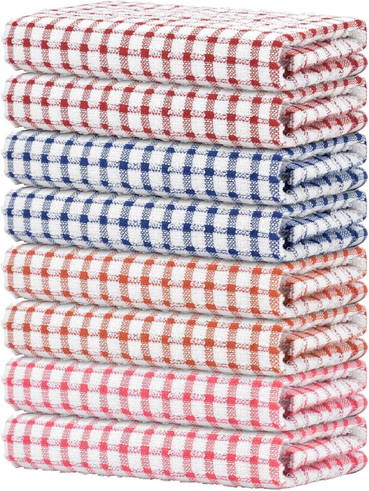 Nialnant 8 Pack Kitchen Towels, Dish Towels for Kitchen, 100% Cotton Dish Cloths for Washing Dishes, Quick Drying Reusable Cleaning Rag - 25 x 16 in