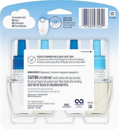 Febreze Odor-Fighting Fade Defy PLUG Air Freshener Refill, Heavy Duty Crisp Clean, (2) .87 fl. oz. Oil Refills