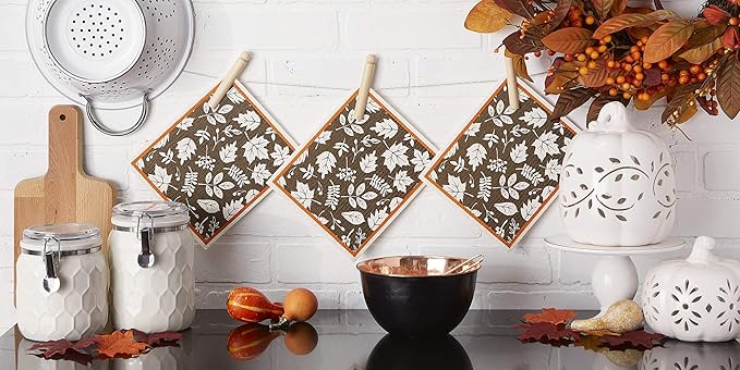 DII Swedish Dishcloths for Kitchen & Cleaning, Reusable, Machine Washable & Dishwasher Safe, Biodegradable, 7.75 x 6.75, It's Fall Y'all, 3 Piece