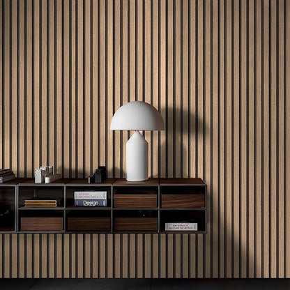 myforHD Wallpaper Peel and Stick Wood Grating Stripe Self-Adhesive Wallpaper Faux Wood Contact Paper Wood Slats Self Adhesive Wall Paper PVC Vinyl Film Removable Waterproof 17.3" x 393"