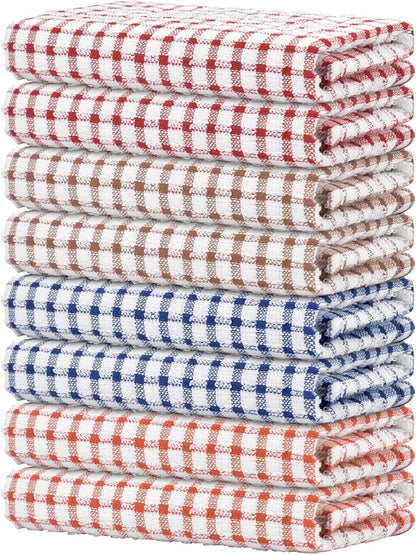 Nialnant 8 Pack Kitchen Towels, Dish Towels for Kitchen, 100% Cotton Dish Cloths for Washing Dishes, Quick Drying Reusable Cleaning Rag - 25 x 16 in