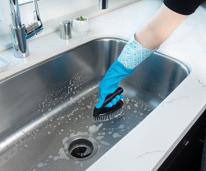 Glam Gloves, Latex Cleaning Gloves, Extra Long Gloves with Vinyl Cuff, Includes 2 Pairs of Gloves
