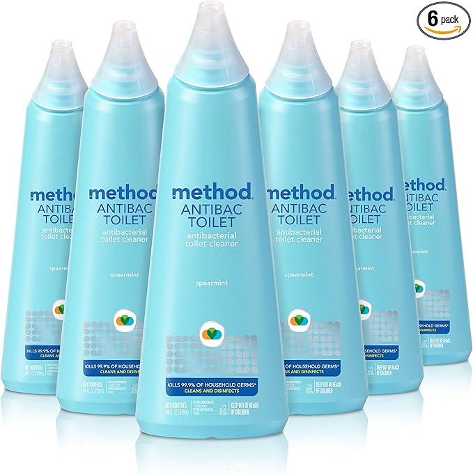 Method Antibacterial Toilet Bowl Cleaner, Spearmint, Kills 99.9% of Household Germs, 24 Fl Oz (Pack of 6)