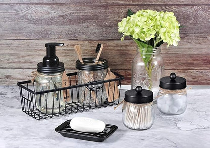 SheeChung Kitchen and Bathroom Soap Dish Tray - Metal Soap Dish Tray with Drainage Grid and Holder for Kitchen Sink Countertops to Store Soap, Sponges, Scrubbers - Rust Resistant (1 Pack, Black)