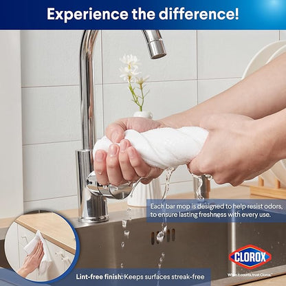 Clorox Ribbed Dishcloths - 100% Cotton Quick Dry Dish Cloths - Absorbent Multipurpose Cleaning for Restaurants, Kitchen, Bathroom, Hotel - 12" x 12" - White 12 Pack