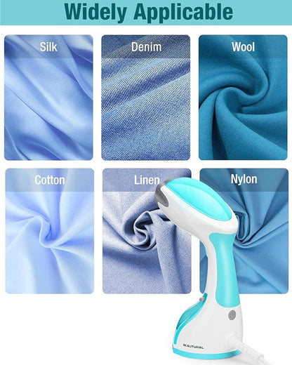 BEAUTURAL Steamer for Clothes, Portable Handheld Garment Fabric Wrinkles Remover, 30-Second Fast Heat-up, Auto-Off, Large Detachable Water Tank