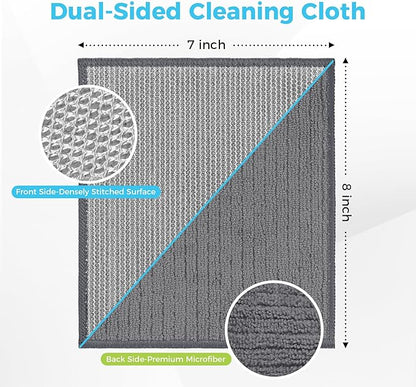 AIDEA Non Scratch Wire Dishcloth 24PK, Upgraded Wire Dishwashing Rag for Kitchen, Dual Sided, Dish Cloths for Washing Dishes, Cleaning Pads Steel Scrubber for Cookware, Sinks, Stove Tops, 7"×8" Grey