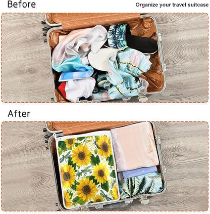 Mesh Laundry Bags Lingerie Bags for Washing Delicates 2 PCS Durable Wash Bag with Zipper Small and Medium Washable Cute Yellow Sunflowers and Dragonflies