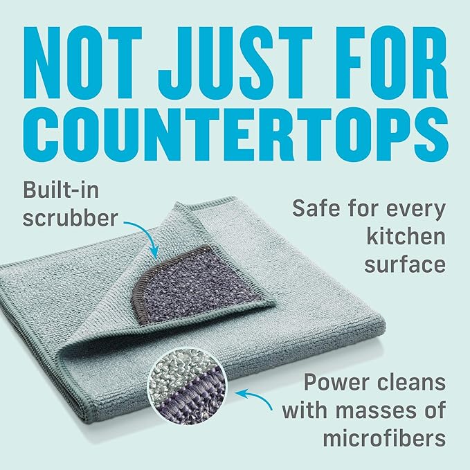 E-Cloth Kitchen Microfiber Cleaning Cloths, Single Pack, Green