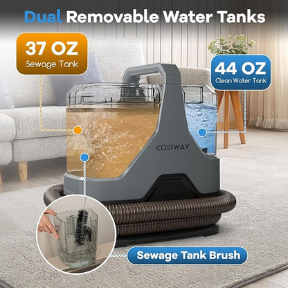 COSTWAY Upholstery Cleaner Machine, Portable Spot Cleaner with 15Kpa Powerful Suction, 600W Cleaning Machine with Versatile Attachments for Couch, Stairs, Carpet, Pet Messes